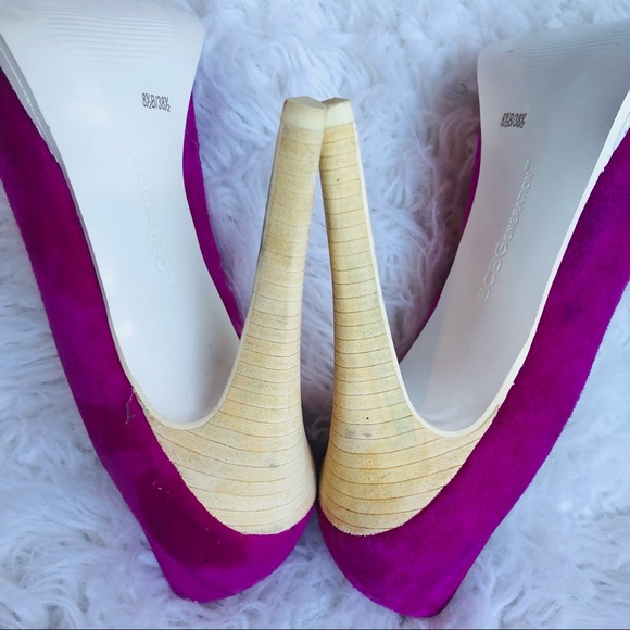 BCBGENERATION Pink Suede Platform Shoes Sz 8.5 - Picture 11 of 16